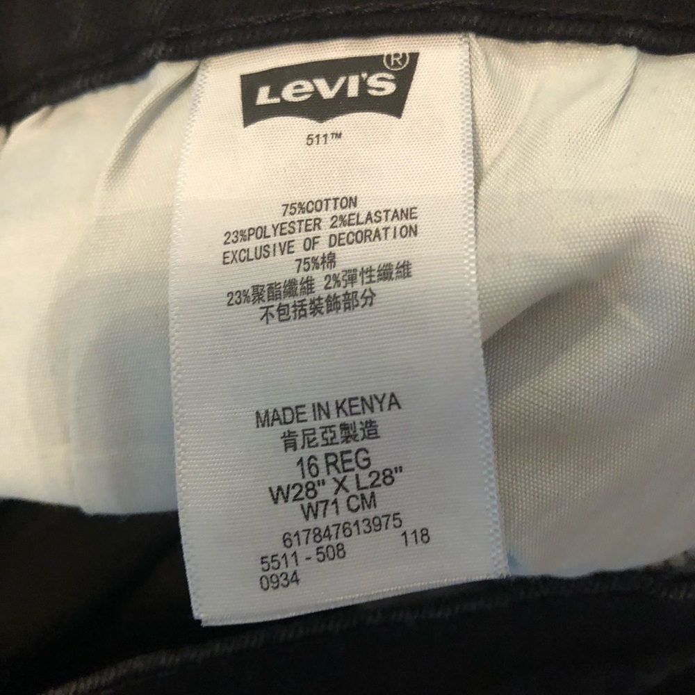 Levi’s Black 511 Slim Jeans - Picture 7 of 7